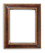 Y A WALNUT AND TORTOISESHELL WALL MIRROR FRAME IN 17TH CENTURY STYLE, FIRST HALF 20TH CENTURY