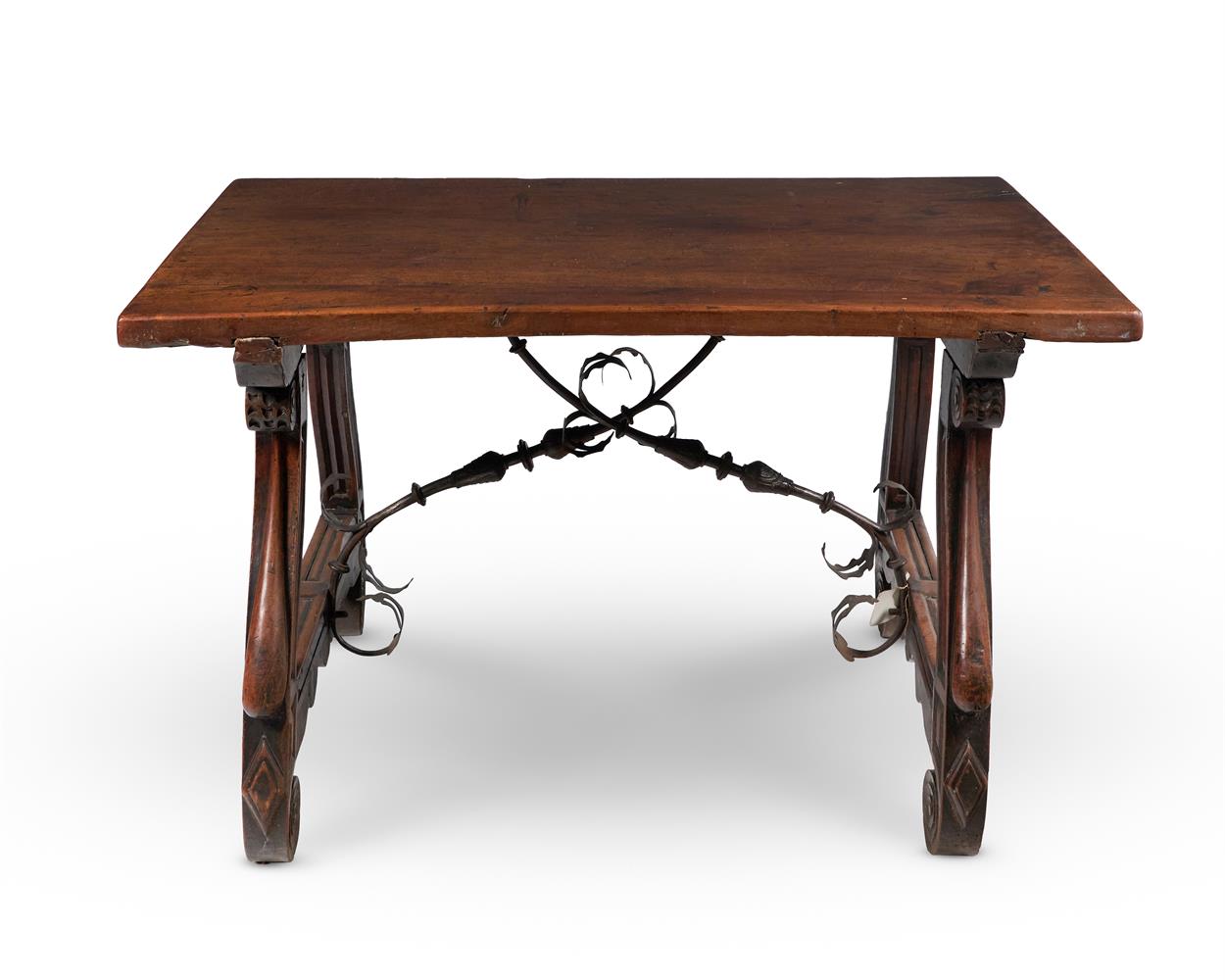 A SPANISH WALNUT TABLE, EARLY 18TH CENTURY AND LATER