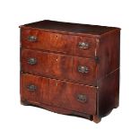 A WALNUT CHEST OF DRAWERS, MID 18TH CENTURY AND LATER