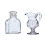 TWO PIECES OF MASONIC GLASS, VARIOUS DATES 19TH CENTURY