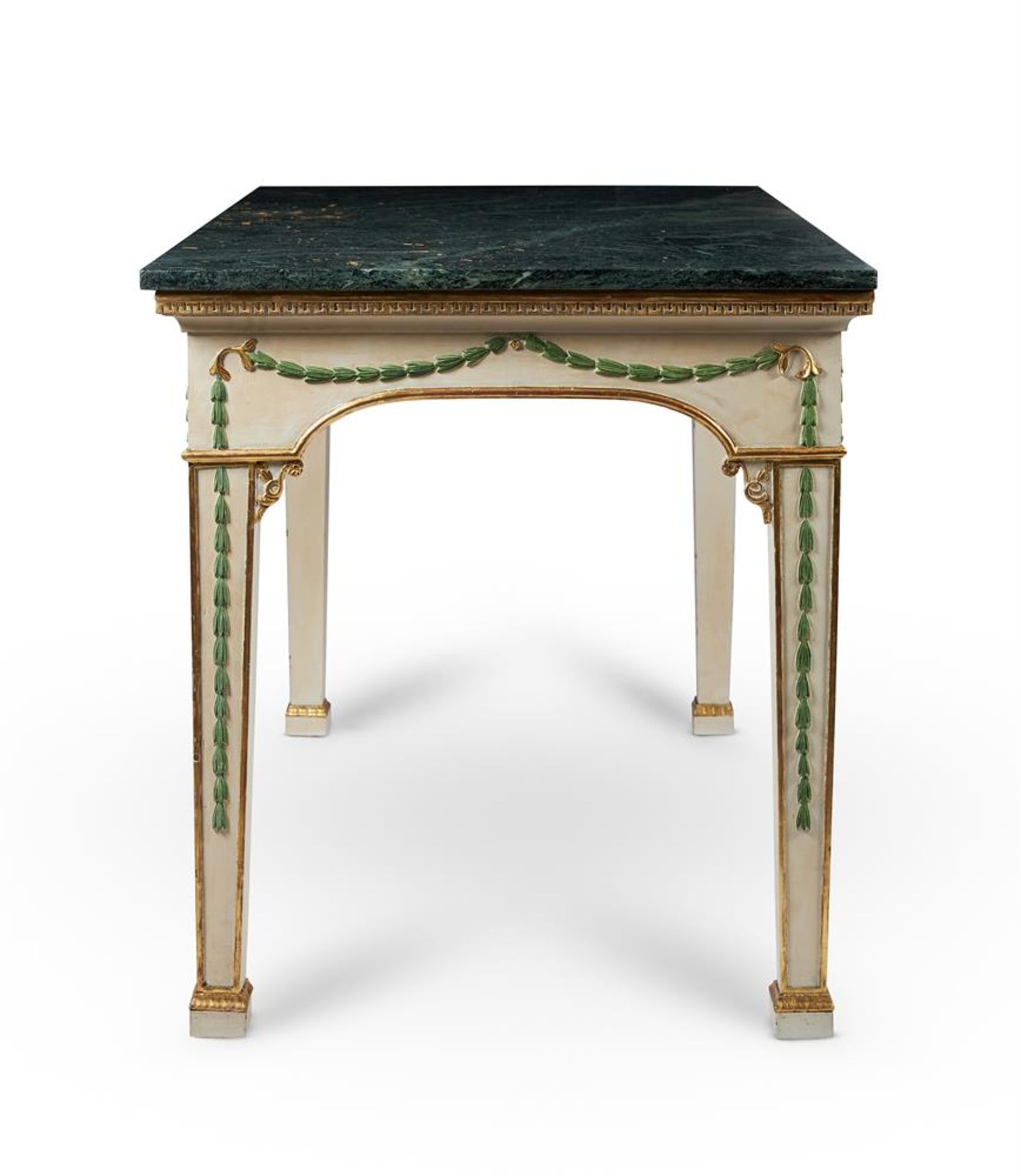 A GILTWOOD AND PAINTED CONSOLE TABLE IN GEORGE III STYLE, 20TH CENTURY - Image 3 of 6
