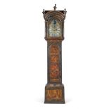 A BLACK AND GILT LACQUERED LONGCASE CLOCK