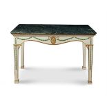 A GILTWOOD AND PAINTED CONSOLE TABLE IN GEORGE III STYLE, 20TH CENTURY