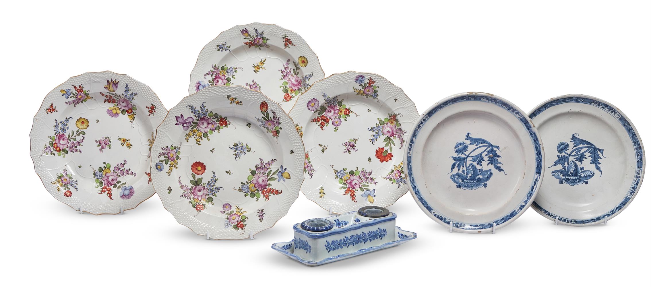 A SELECTION OF MOSTLY CONTINENTAL FAIENCE, 18TH AND 19TH CENTURY