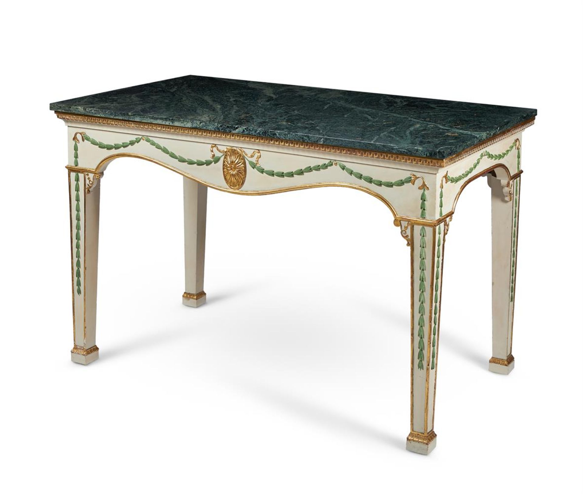 A GILTWOOD AND PAINTED CONSOLE TABLE IN GEORGE III STYLE, 20TH CENTURY - Bild 2 aus 6