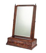 A WALNUT AND FEATHER BANDED DRESSING MIRROR IN GEORGE II STYLE, EARLY 20TH CENTURY