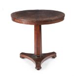 A WILLIAM IV POLLARD OAK TILT TOP OCCASIONAL TABLE, CIRCA 1835