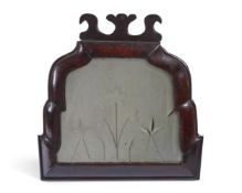 A WALNUT FRAMED MIRROR FRAGMENT, EARLY 18TH CENTURY AND LATER