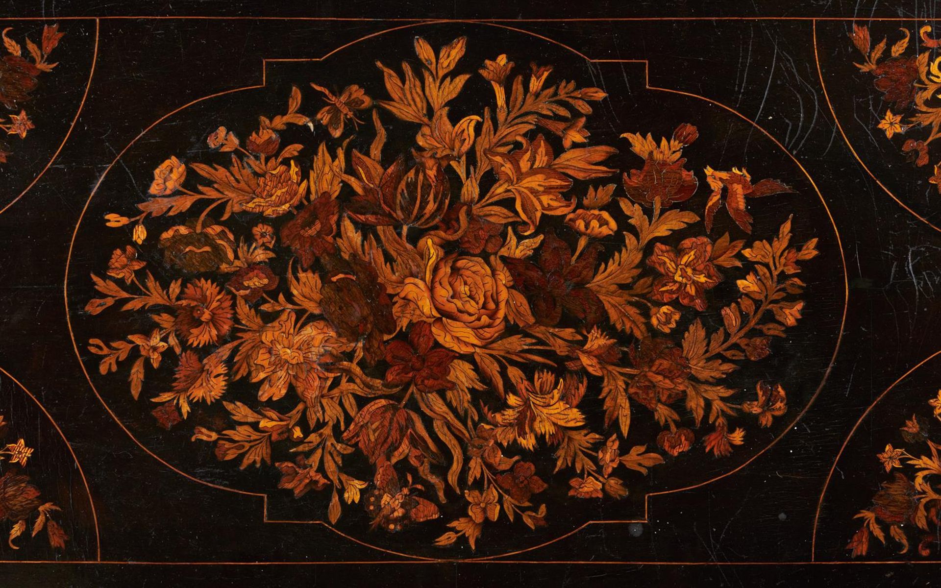 A DUTCH EBONISED, MARQUETRY AND BONE INLAID CENTRE TABLE, FIRST HALF 19TH CENTURY - Image 7 of 8