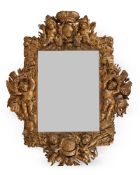 A RARE CARVED GILTWOOD MIRROR