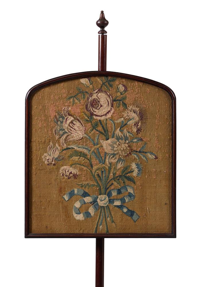 A GEORGE III MAHOGANY AND NEEDLEWORK POLE SCREEN, CIRCA 1780 - Image 2 of 2