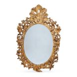 AN EARLY GEORGE II GILTWOOD MIRROR, CIRCA 1760