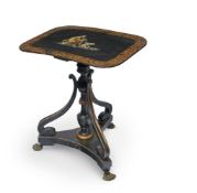 AN EBONISED AND PARCEL GILT OCCASIONAL TABLE, CIRCA 1815 AND LATER