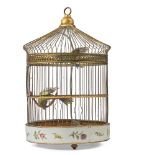 A HANGING 'BIRDCAGE' LANTERN, MID 20TH CENTURY