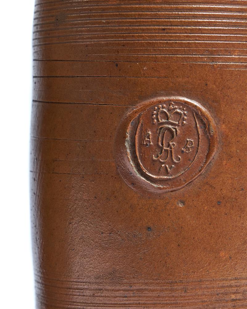 THREE GERMAN STONEWARE PEWTER-MOUNTED TANKARDS AND HINGED COVERS, 17TH/18TH CENTURY - Image 3 of 6