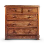 A VICTORIAN MAHOGANY CHEST OF DRAWERS, MID 19TH CENTURY