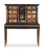 Y A SOUTH ITALIAN VERRE EGLOMISE TORTOISHELL, ROSEWOOD, EBONISED AND EBONY CABINET, LATE 17TH CENTUR