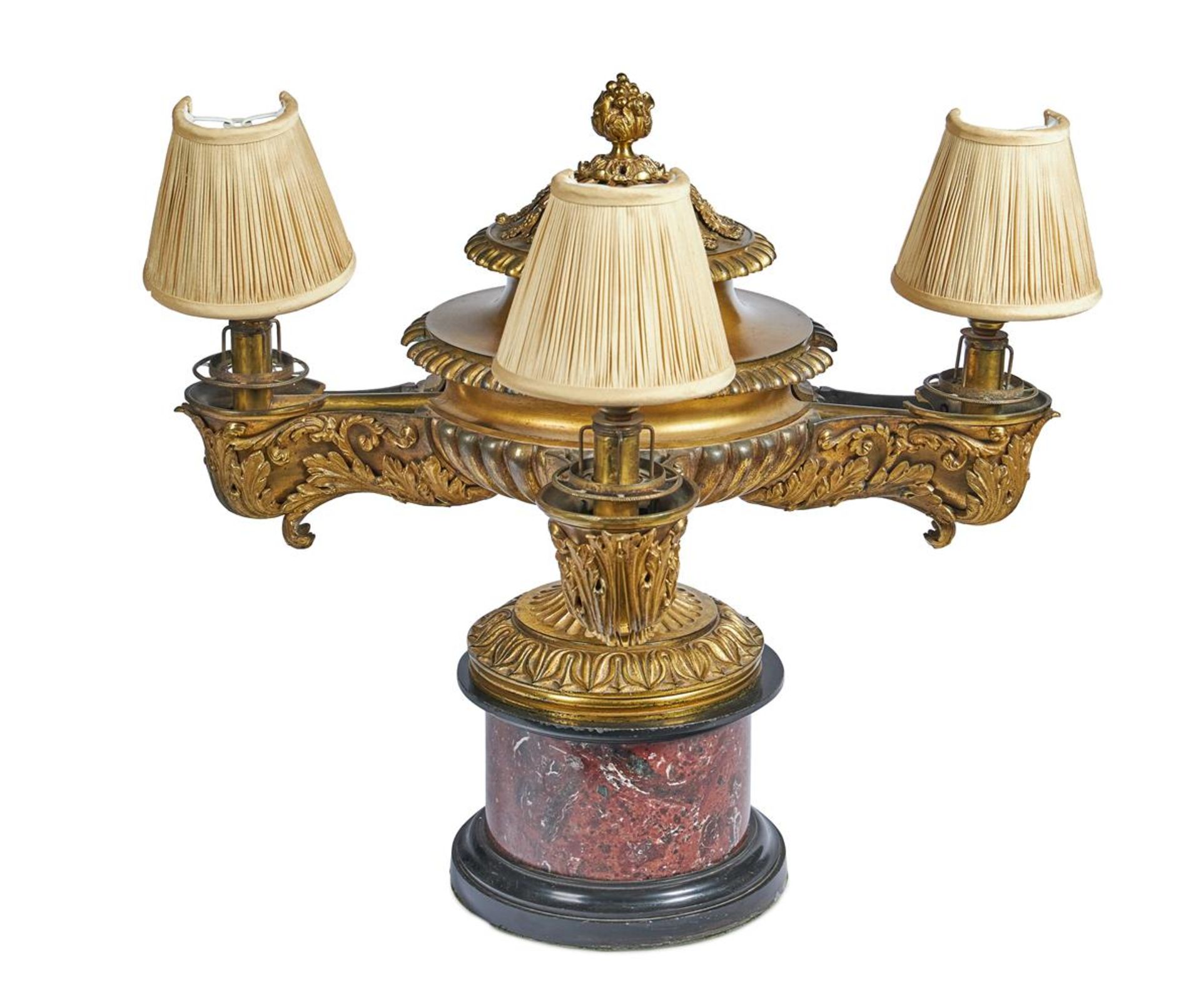 A WILLIAM IV BRASS COLZA LAMP IN THE MANNER OF MESSENGER, CIRCA 1830 - Image 3 of 3