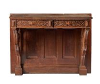 A VICTORIAN CARVED OAK CONSOLE TABLE, LATE 19TH CENTURY