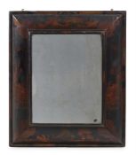 A 17TH CENTURY LACQUER FRAMED MIRROR