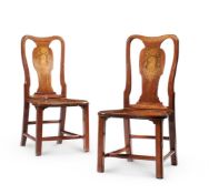 A PAIR OF CHINESE EXPORT PADOUK AND MARQUETRY SIDE CHAIRS, LATE 18TH/EARLY 19TH CENTURY
