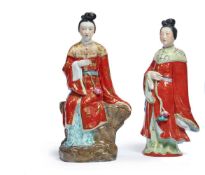 TWO MODERN CHINESE FIGURES OF LADIES, SECOND HALF OF THE 20TH CENTURY