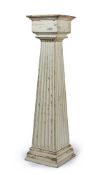 A WHITE PAINTED COLUMNAR STAND, LATE 19TH CENTURY