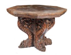 A CONTINENTAL CARVED WALNUT CENTRE TABLE PROBABLY ITALIAN, LATE 17TH CENTURY
