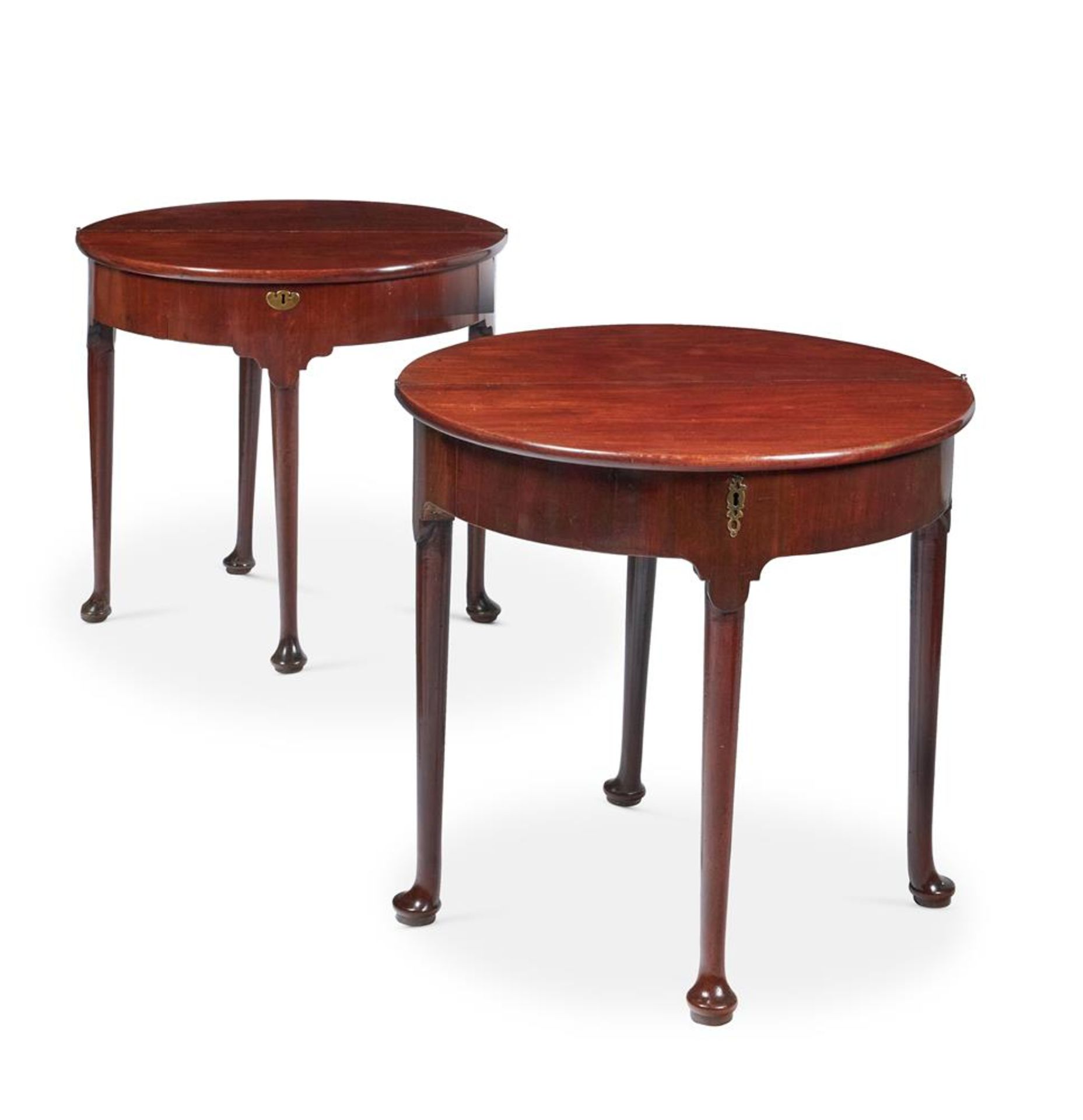 TWO SIMILAR GEORGE II MAHOGANY TEA TABLES, CIRCA 1740 - Image 2 of 2