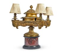A WILLIAM IV BRASS COLZA LAMP IN THE MANNER OF MESSENGER, CIRCA 1830