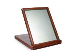 A VICTORIAN HARDWOOD CAMPAIGN DRESSING MIRROR, LATE 19TH CENTURY