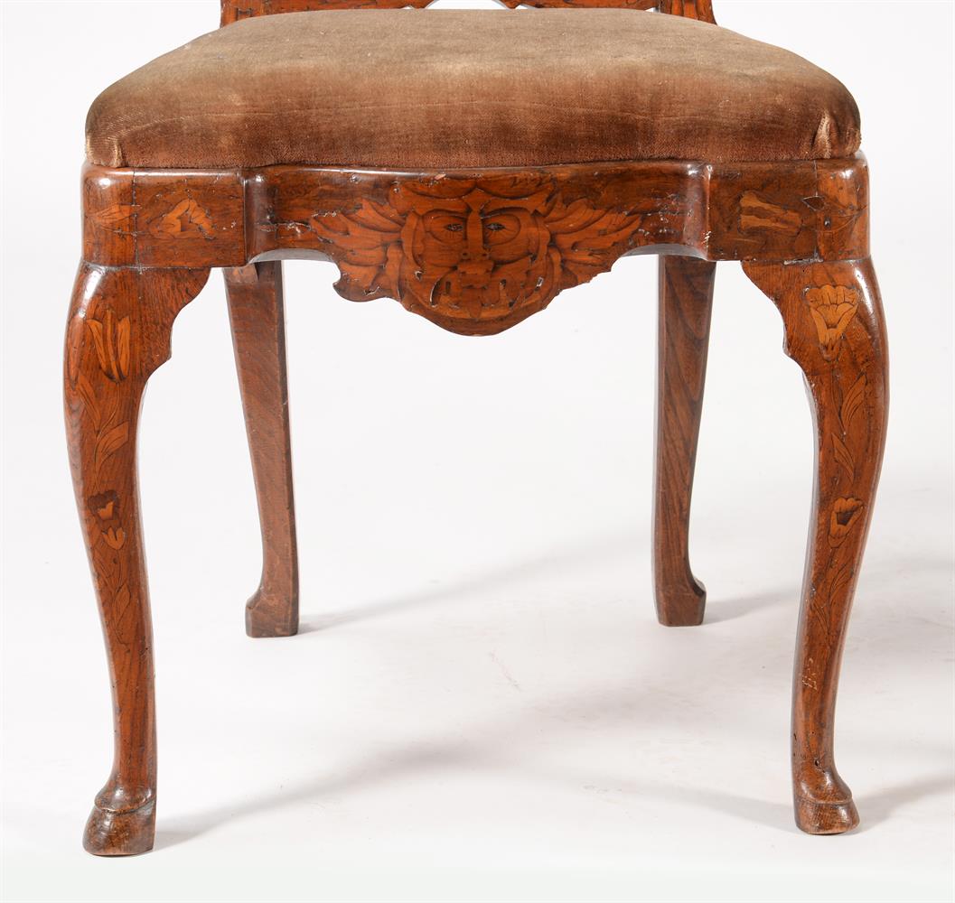 TWO SIMILAR DUTCH WALNUT AND MARQUETRY SIDE CHAIRS - Image 5 of 7