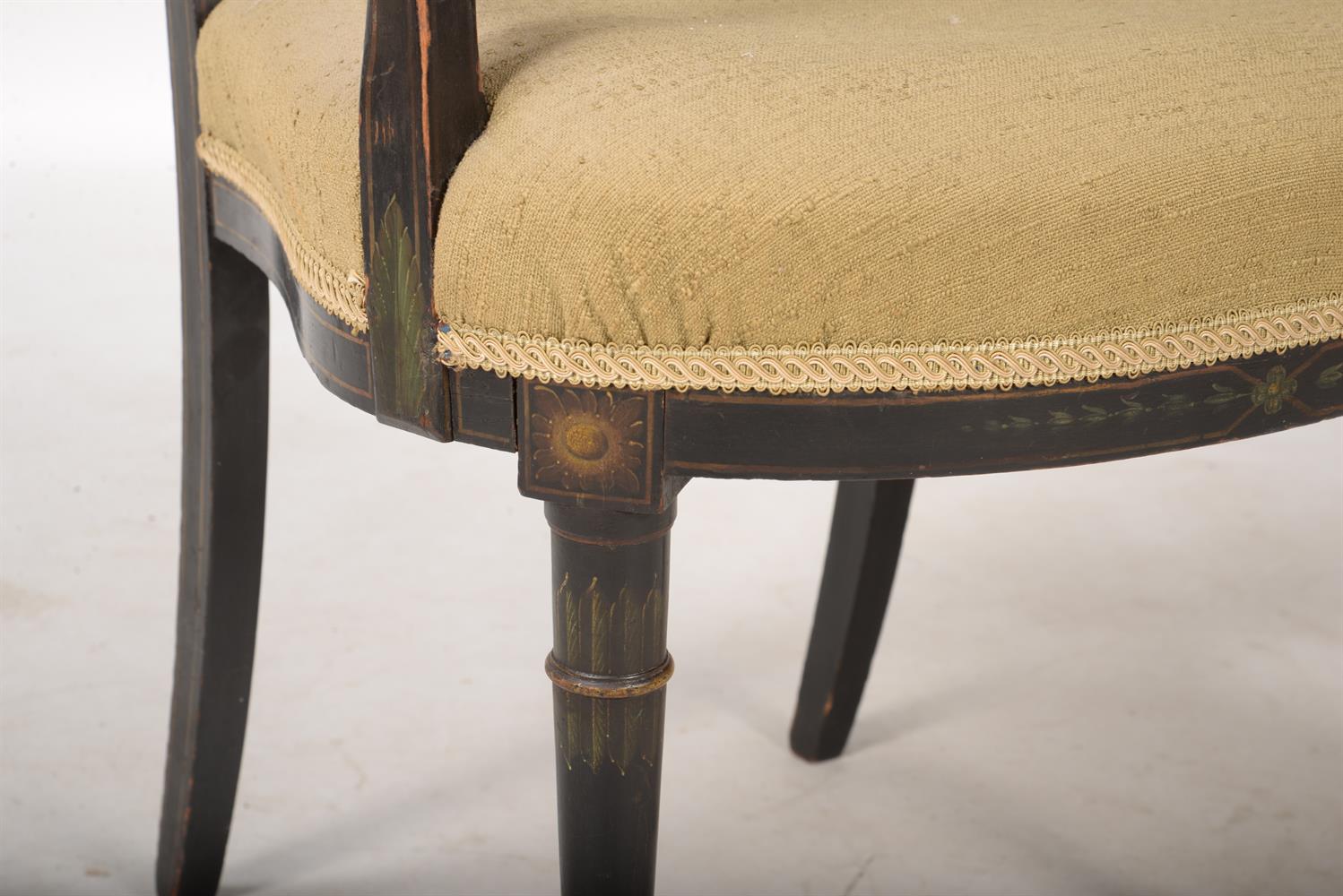 A REGNCY EBONISED AND PAINTED ELBOW CHAIR - Image 3 of 3