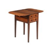 Y A REGENCY ROSEWOOD AND SATINWOOD BANDED PEMBROKE WORK TABLE