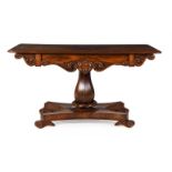 Y A WILLIAM IV ROSEWOOD LIBRARY TABLE