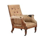 A WILLIAM IV MAHOGANY ARMCHAIR