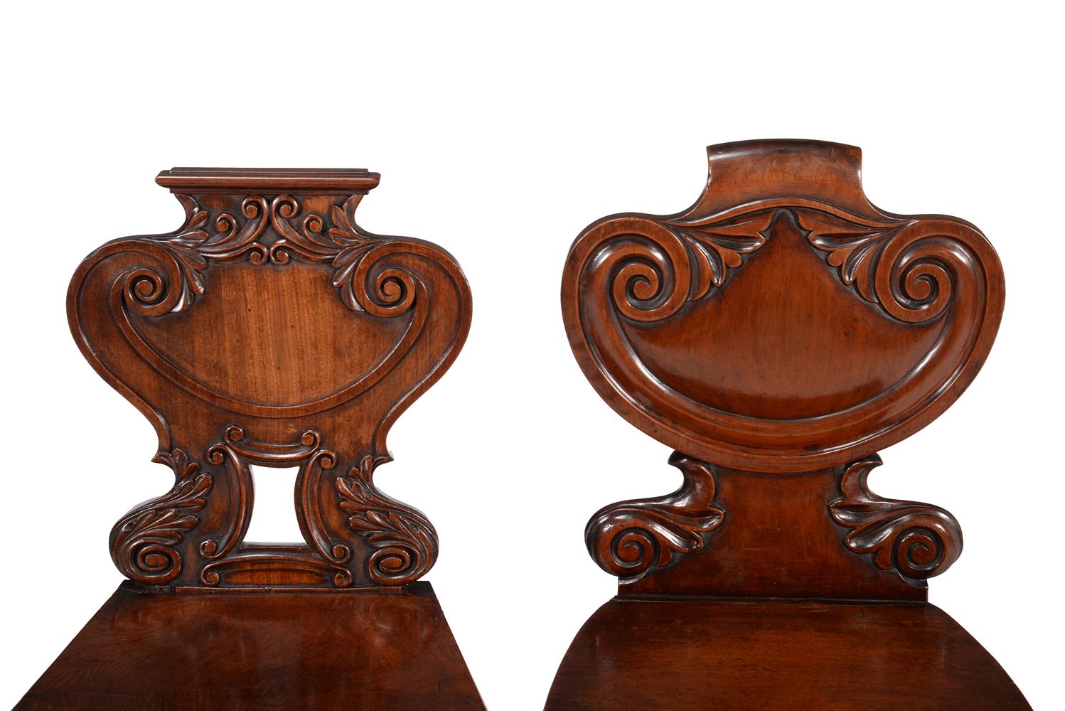 A GROUP OF FOUR VARIOUS MAHOGANY HALL CHAIRS - Image 2 of 3