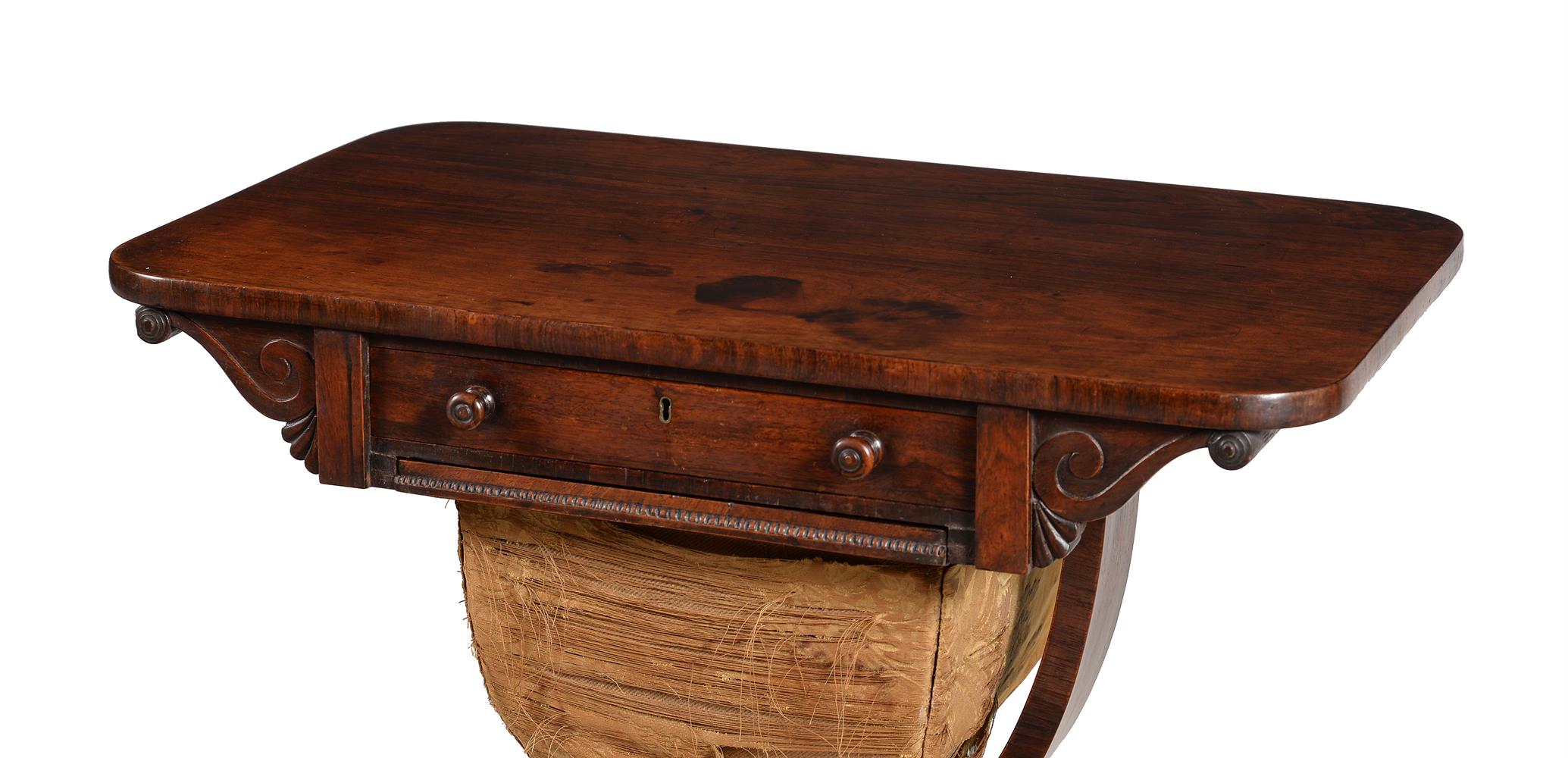 Y A GEORGE IV ROSEWOOD WORK TABLE - Image 2 of 2