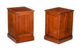 A PAIR OF MAHOGANY PEDESTAL CABINETS