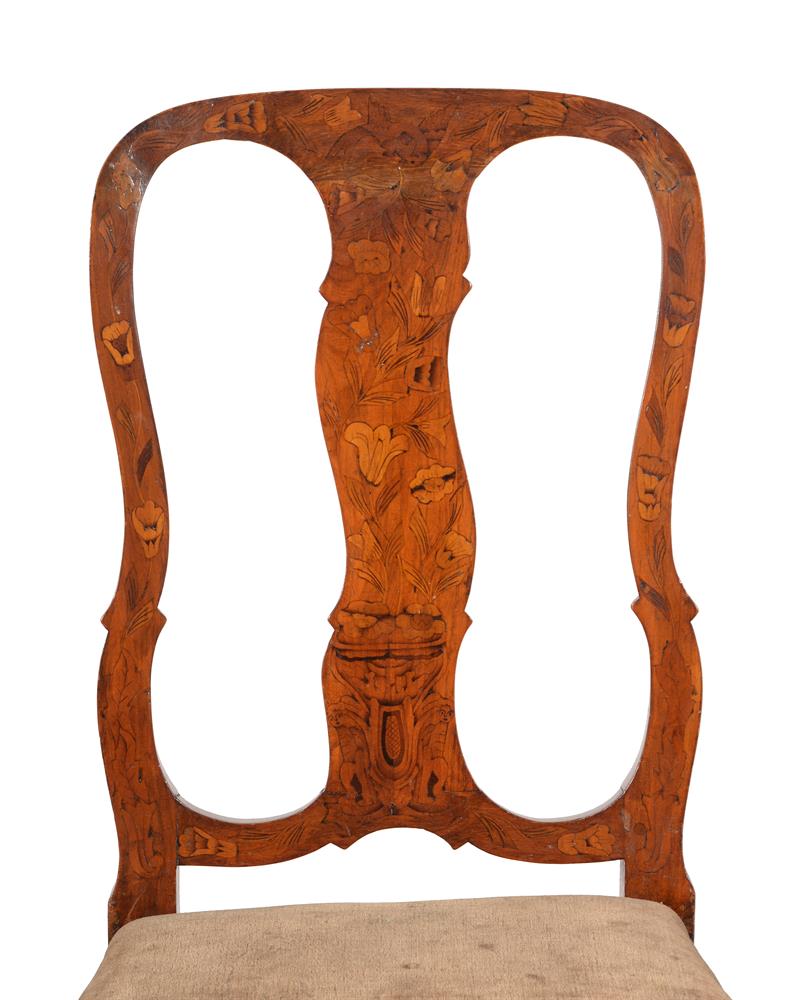 TWO SIMILAR DUTCH WALNUT AND MARQUETRY SIDE CHAIRS - Image 2 of 7