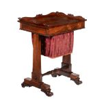 Y A GEORGE IV ROSEWOOD WORK TABLE, IN THE MANNER OF GILLOWS
