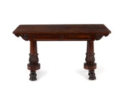 Y A GEORGE IV ROSEWOOD LIBRARY TABLE