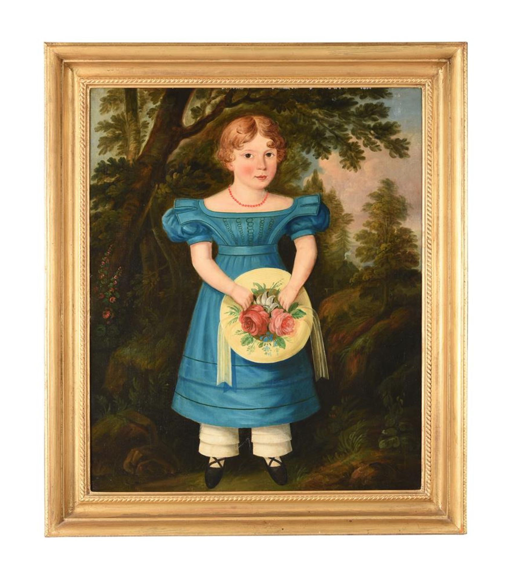 ENGLISH SCHOOL (19TH CENTURY), PORTRAIT OF A GIRL IN BLUE - Image 2 of 3