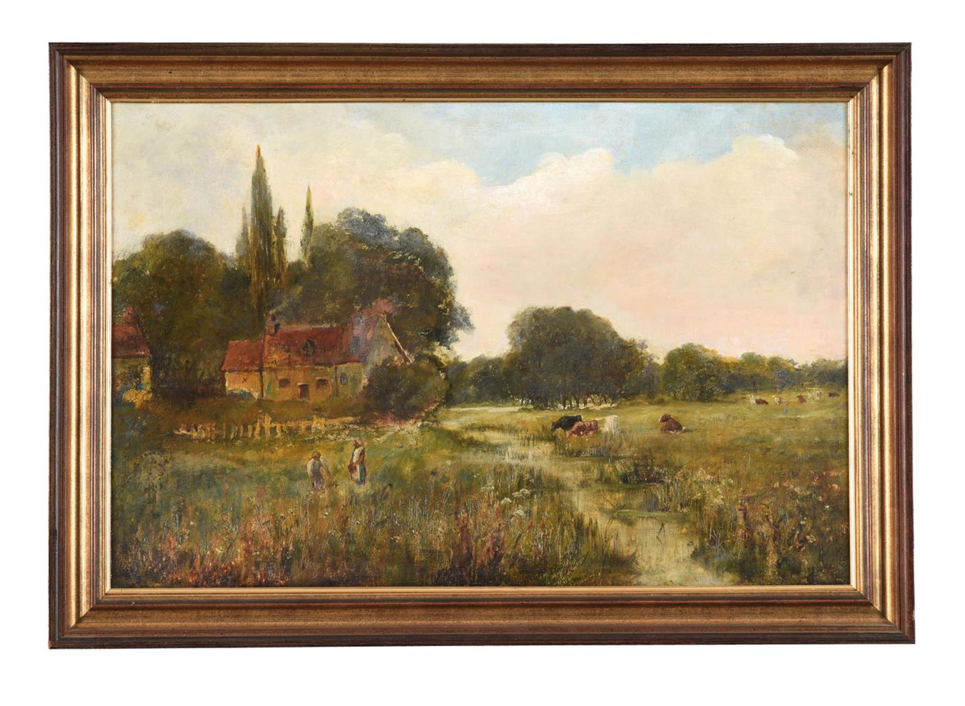 HENRY JOHN YEEND KING (BRITISH 1855-1924), A LANDSCAPE WITH GRAZING CATTLE AND A COTTAGE BY A STREAM - Bild 5 aus 9