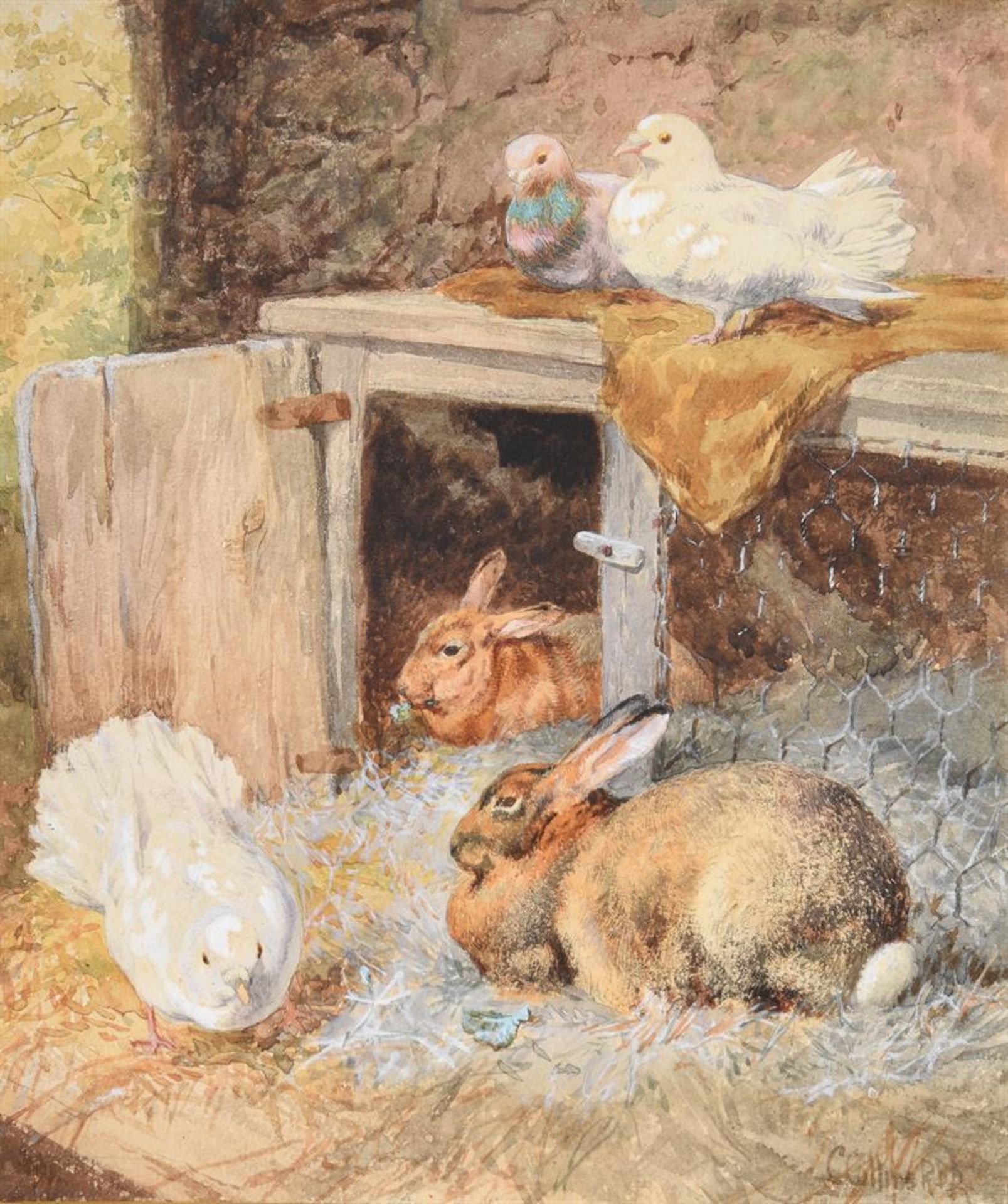 CHARLES COLLINS (BRITISH 1851-1921), THE RABBIT HUTCH