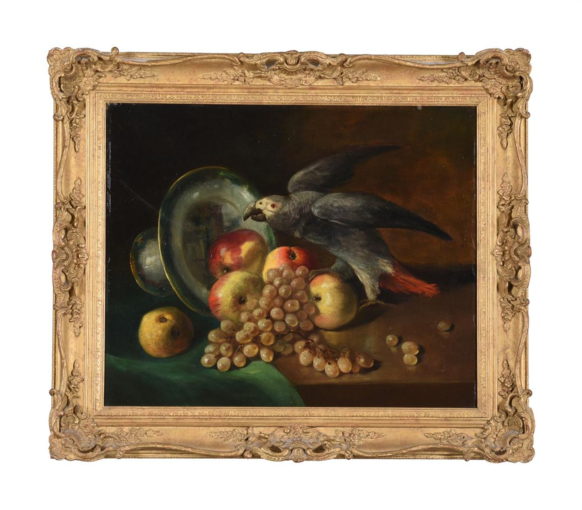 CONTINENTAL SCHOOL (19TH CENTURY), A PARROT STEALING FRUIT - Image 2 of 3