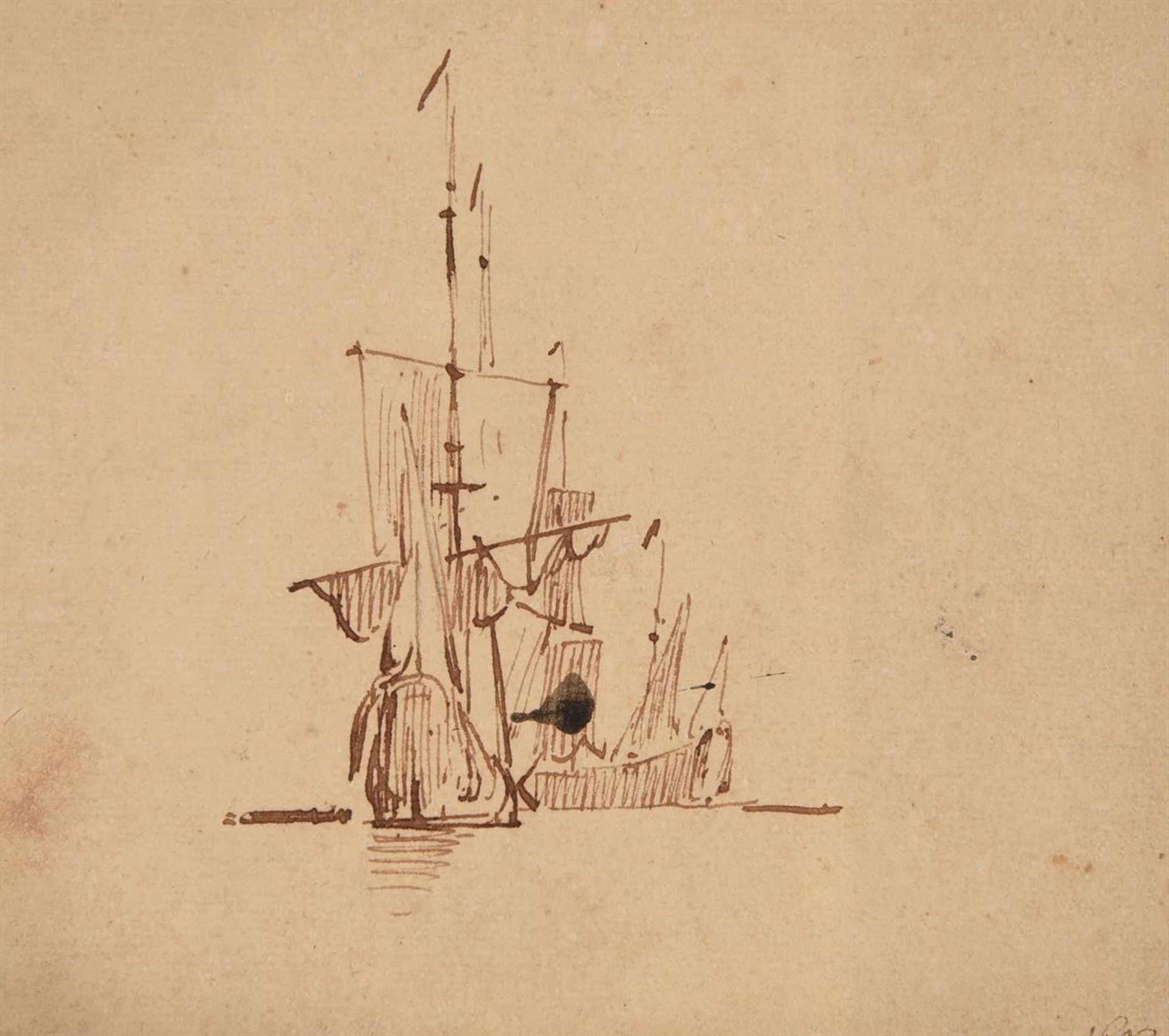 FOLLOWER OF WILLEM VAN DE VELDE, SHIPPING IN A CALM - Image 8 of 10