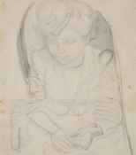 λ ROBERT COLQUHOUN (BRITISH 1914-1962), PORTRAIT OF A SEATED GIRL