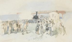 MYLES BIRKET FOSTER (BRITISH 1825-1899), THE FIRST RAILWAY ACCIDENT IN ENGLAND