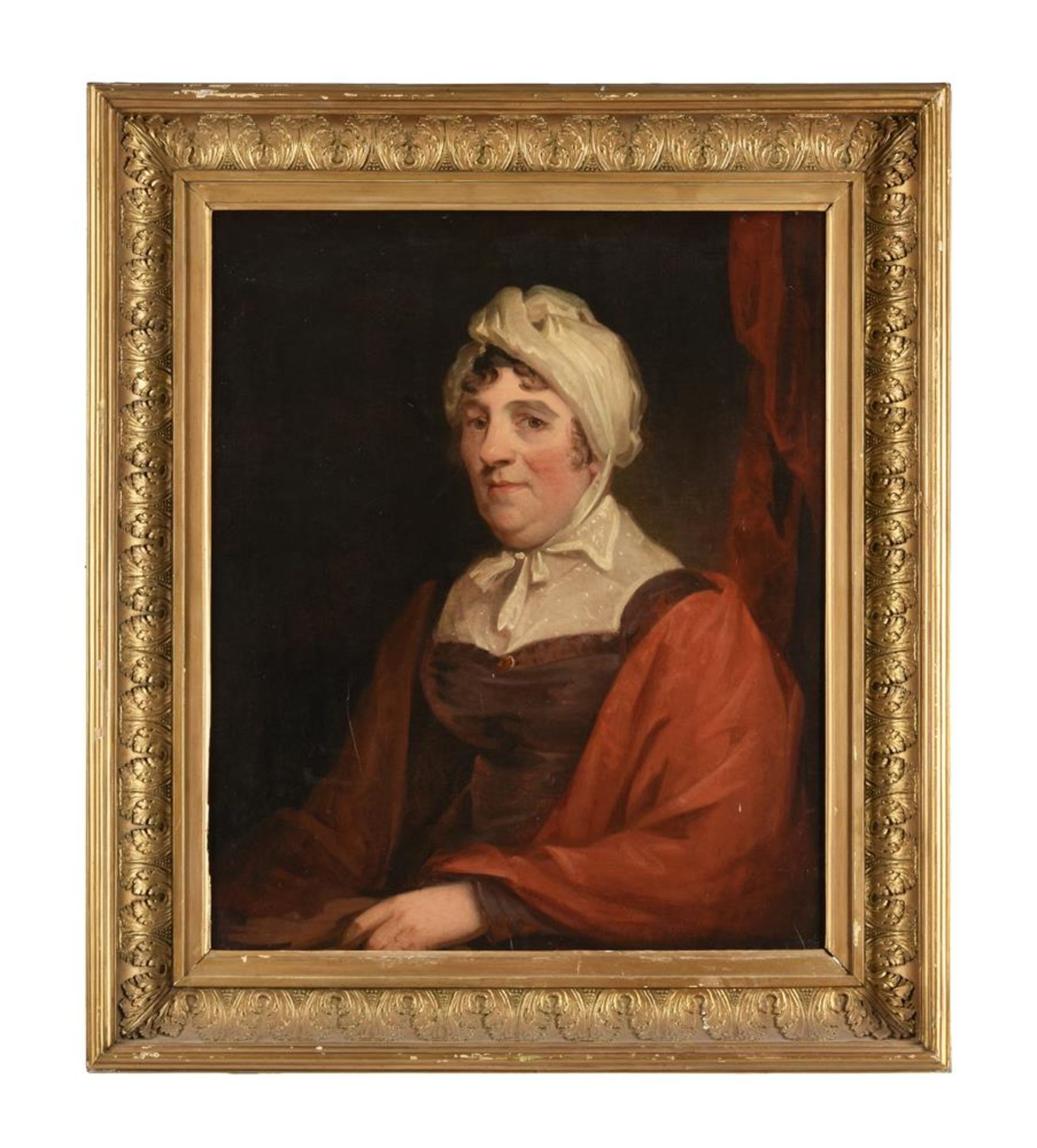 BRITISH SCHOOL (19TH CENTURY), PORTRAIT OF A LADY WITH A RED SHAWL - Image 2 of 3